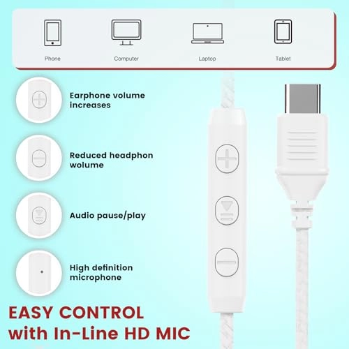 USB Type C Kids Headphones Wired Headphone