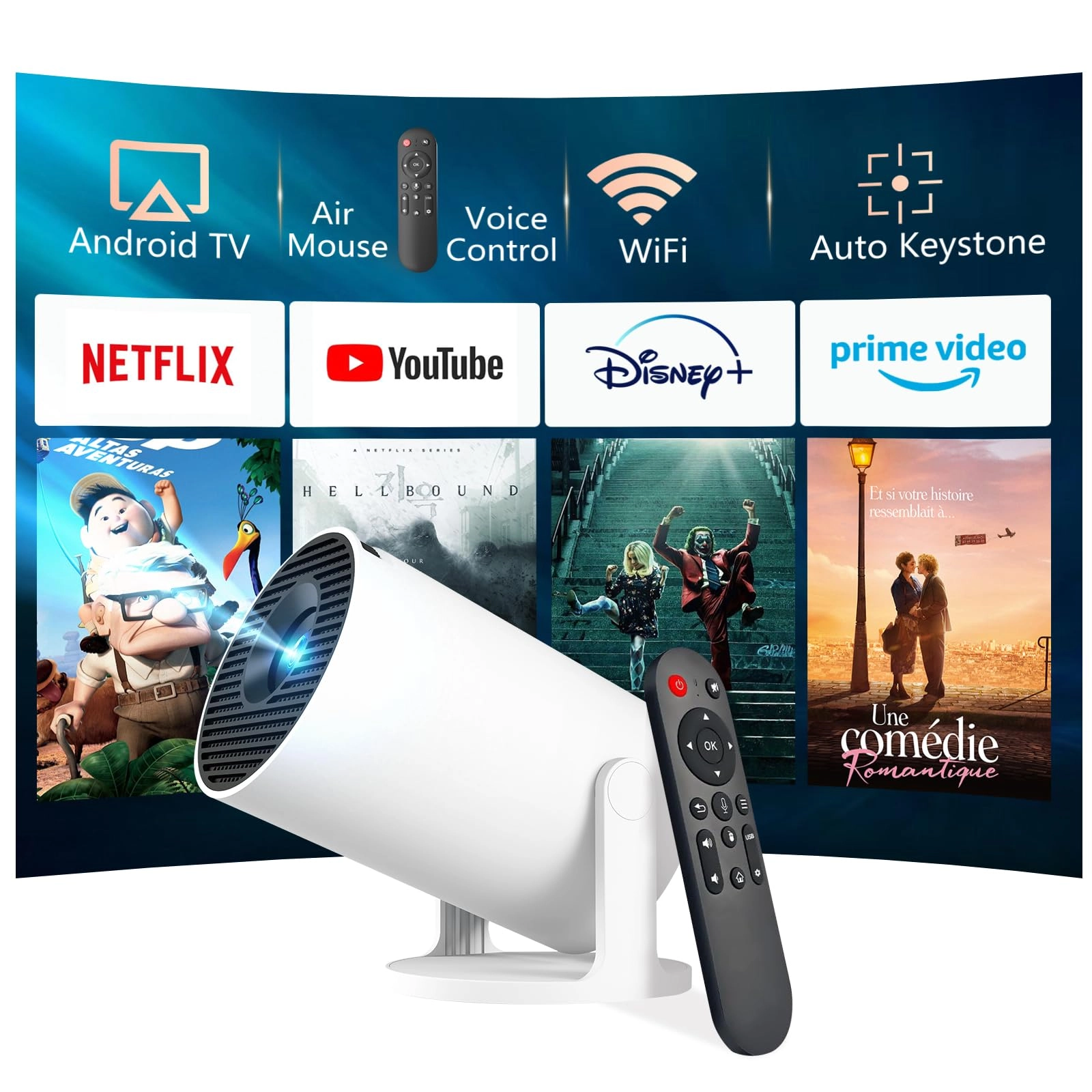 JREN Mini Android Projector 200 ANSI lumens 1280 x 720