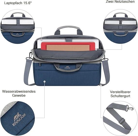 Rivacase Prater Laptop Bag for 15.6-Inch Laptop