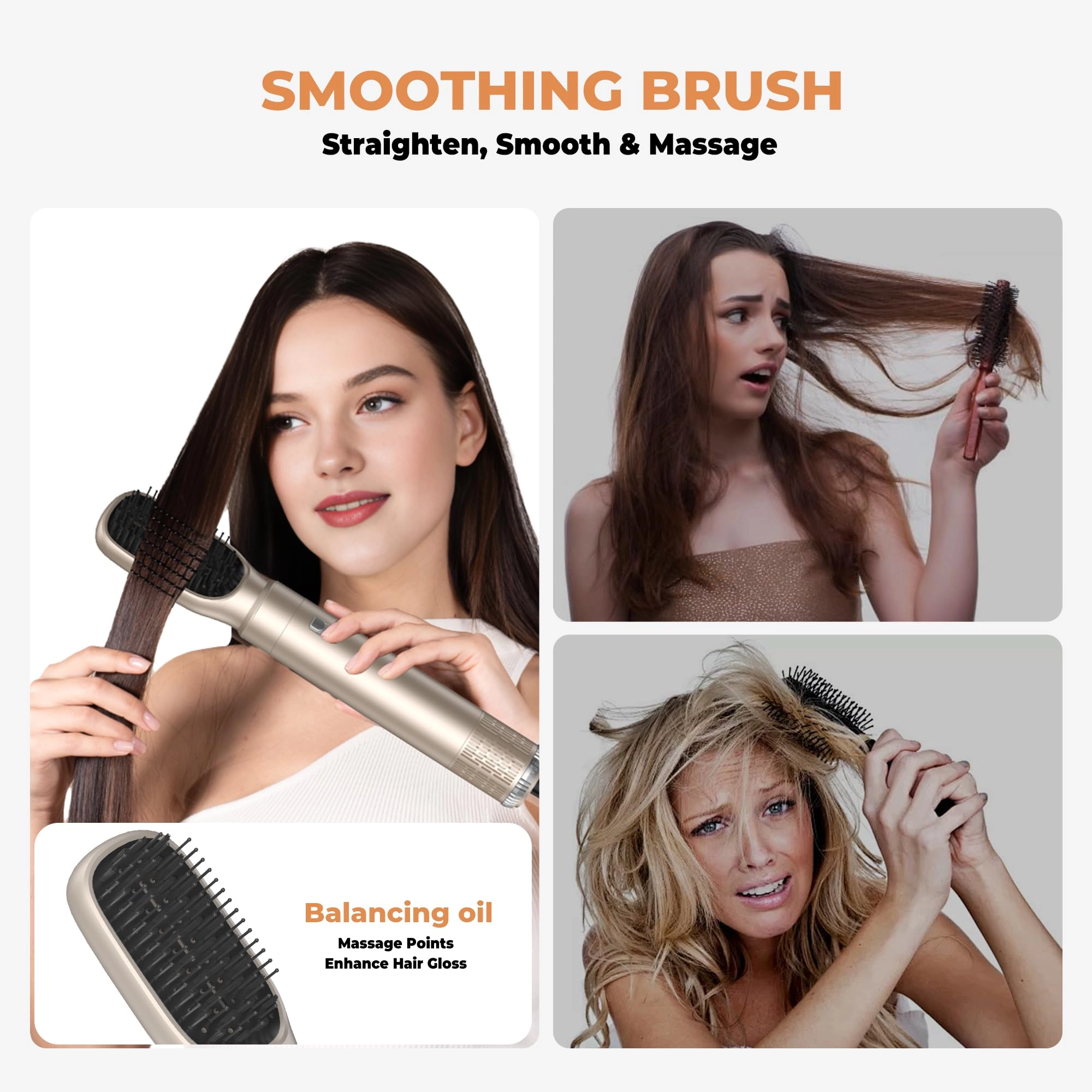 5 in 1 Hair Dryer Brush Set - Gold 700 watts
