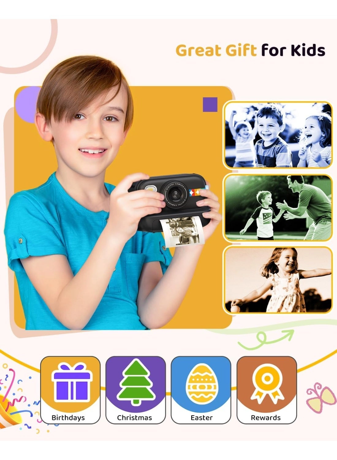 Kids Instant Print Camera - 32GB 12MP