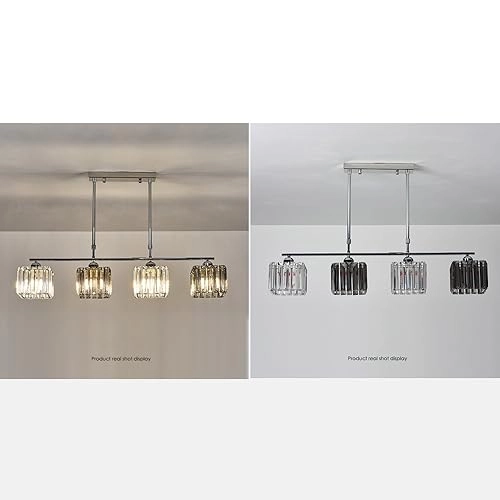 Modern Crystal Linear Pendant Chandelier - 3000K/4000K/6000K Dimmable