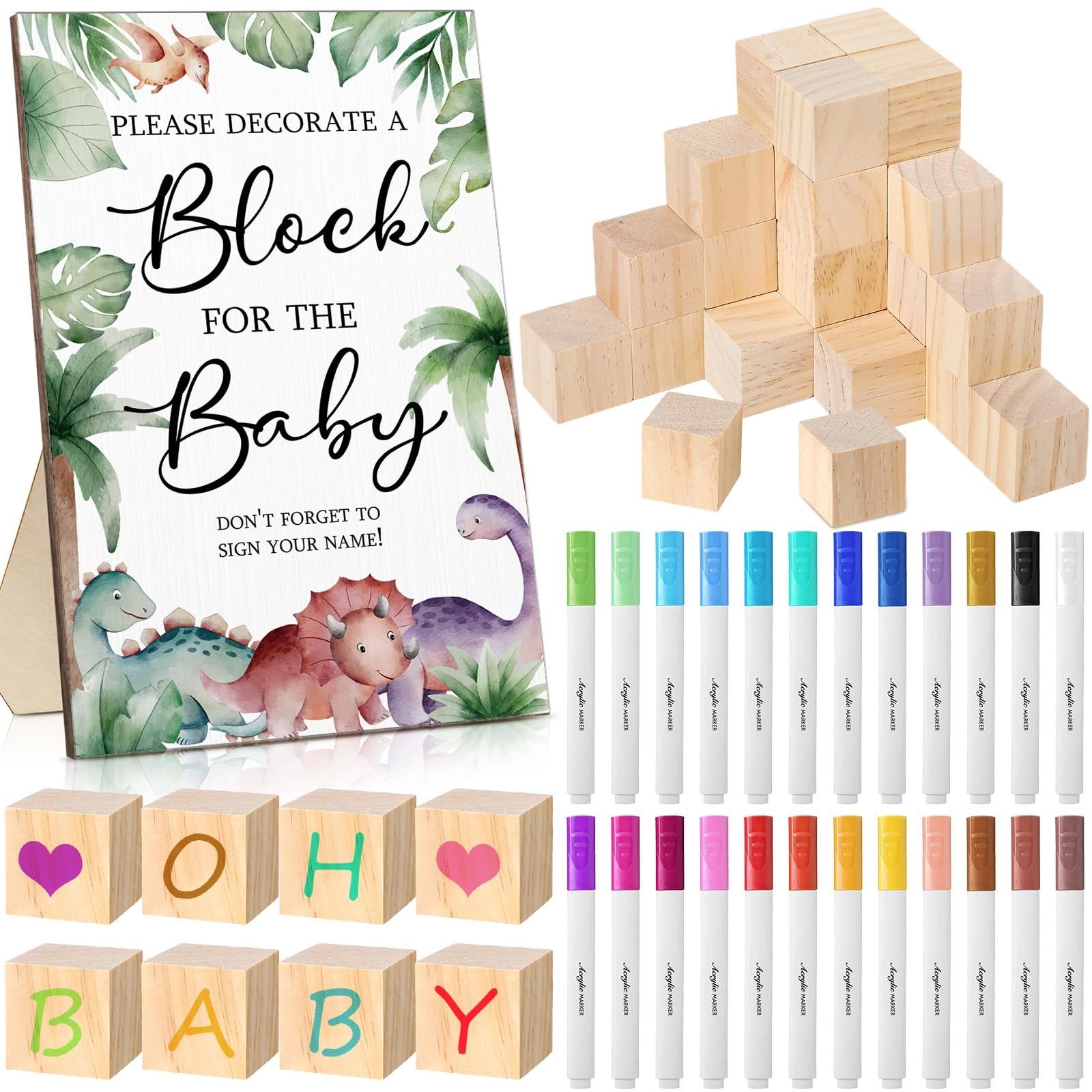 Tatuo Baby Shower Games Sign - 75 Pcs