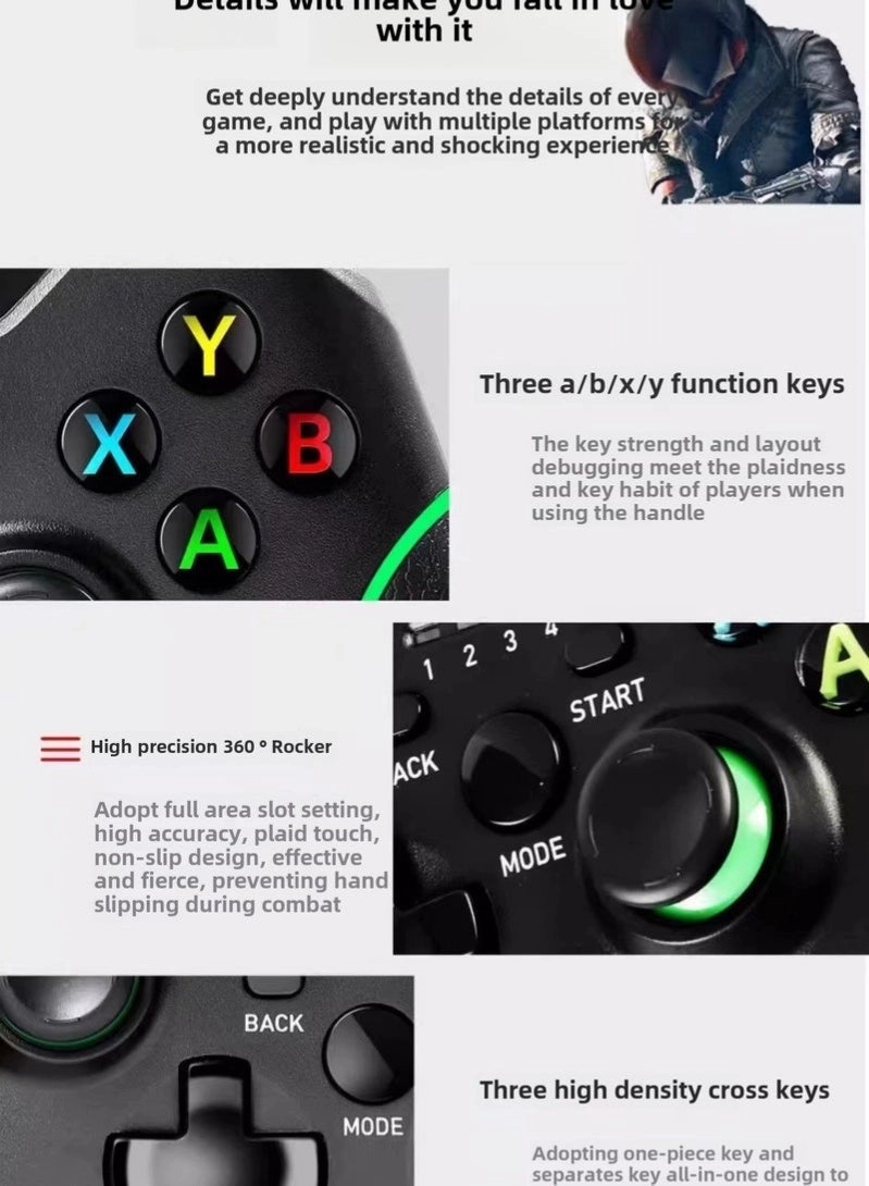 Wireless Vibration Game Controller - PC Steam Smart TVs Android game boxes