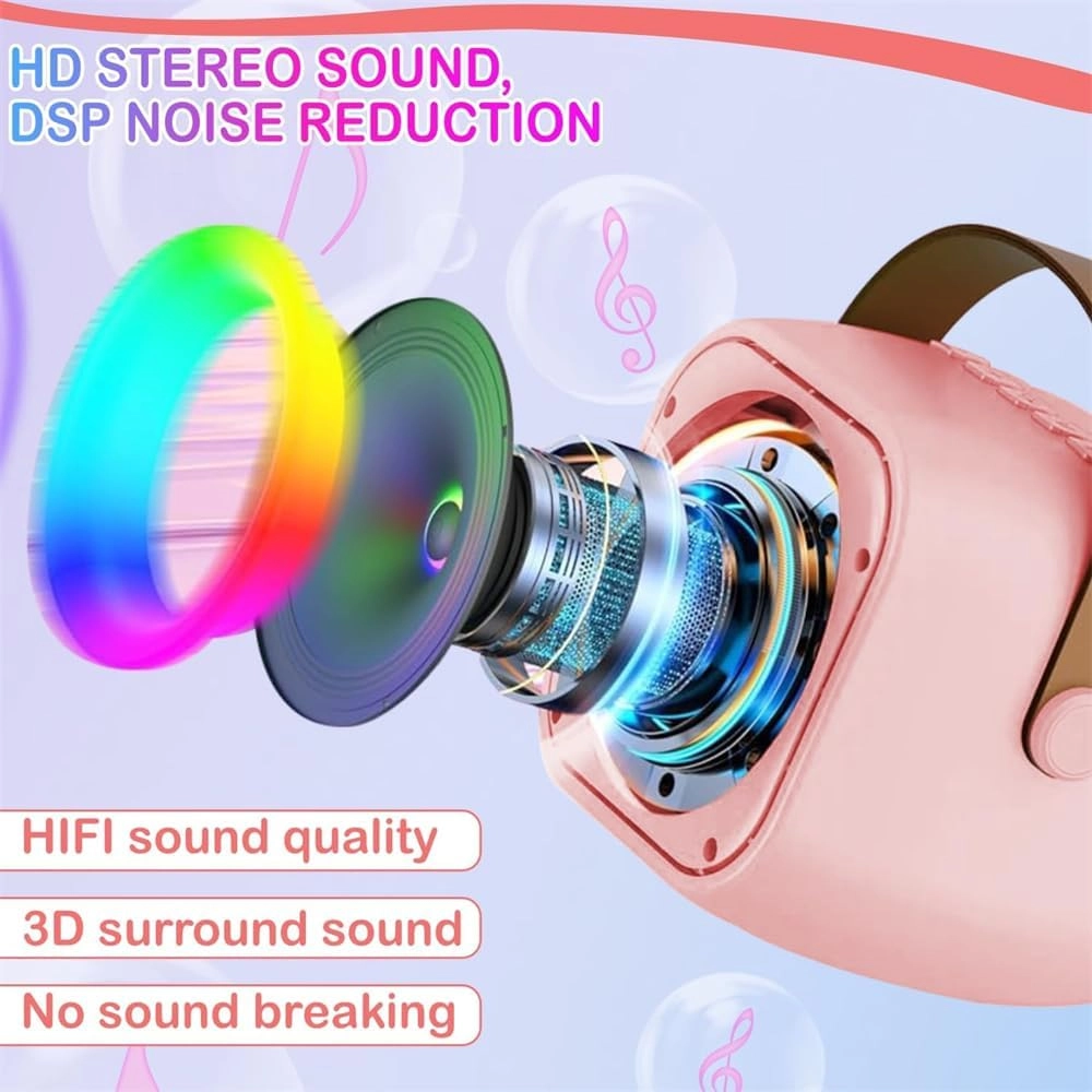 Mini Karaoke - 2 Wireless Microphones 8-10 hours playback