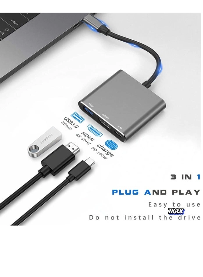 USB C Hub - 4K HDMI 2 USB 3.0 100W PD