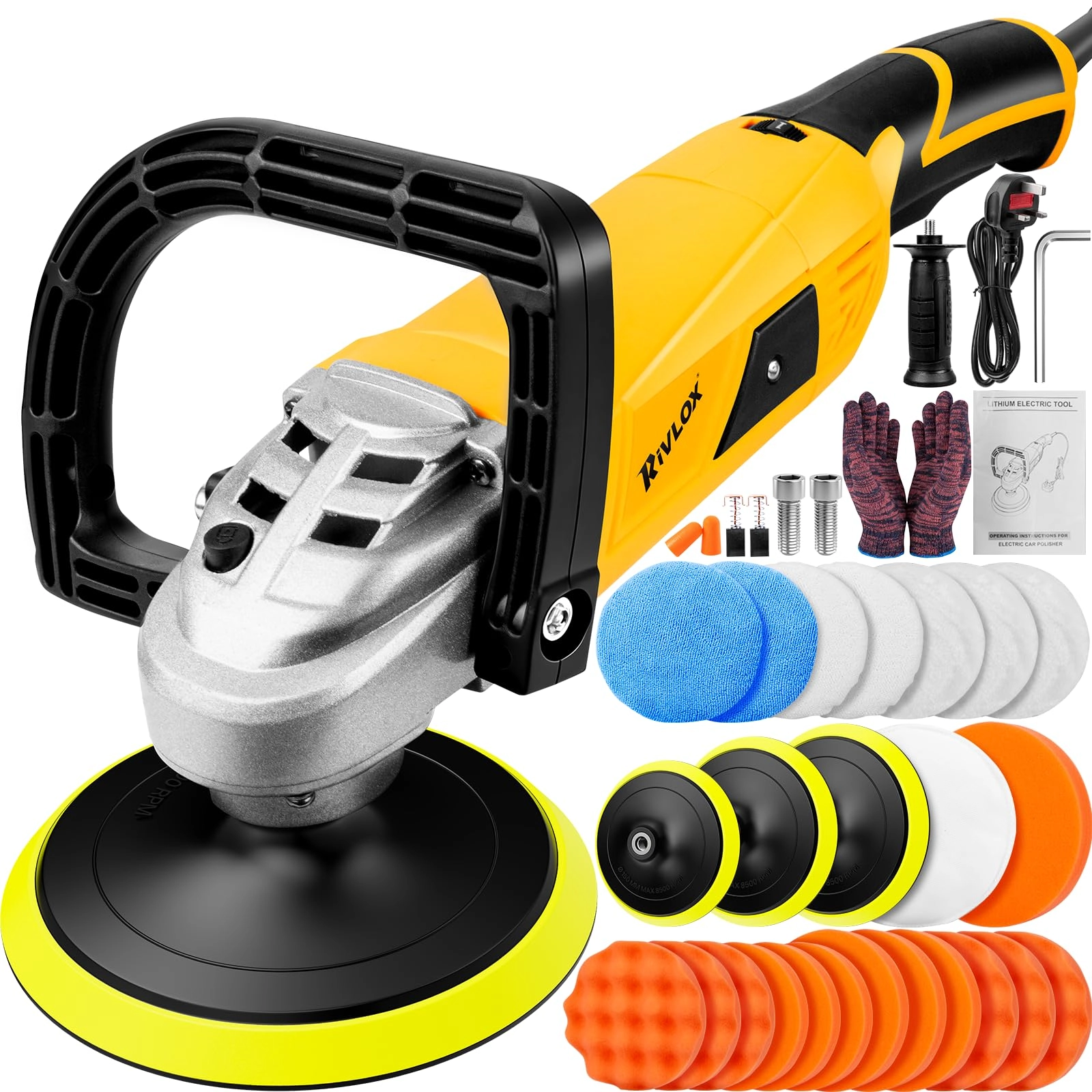 Rivlox Car Polisher - 1600W 5/6/7 Inch