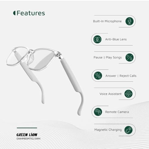 Hamburg Smart Audio Glasses - Bluetooth 5.4 5 Hours White