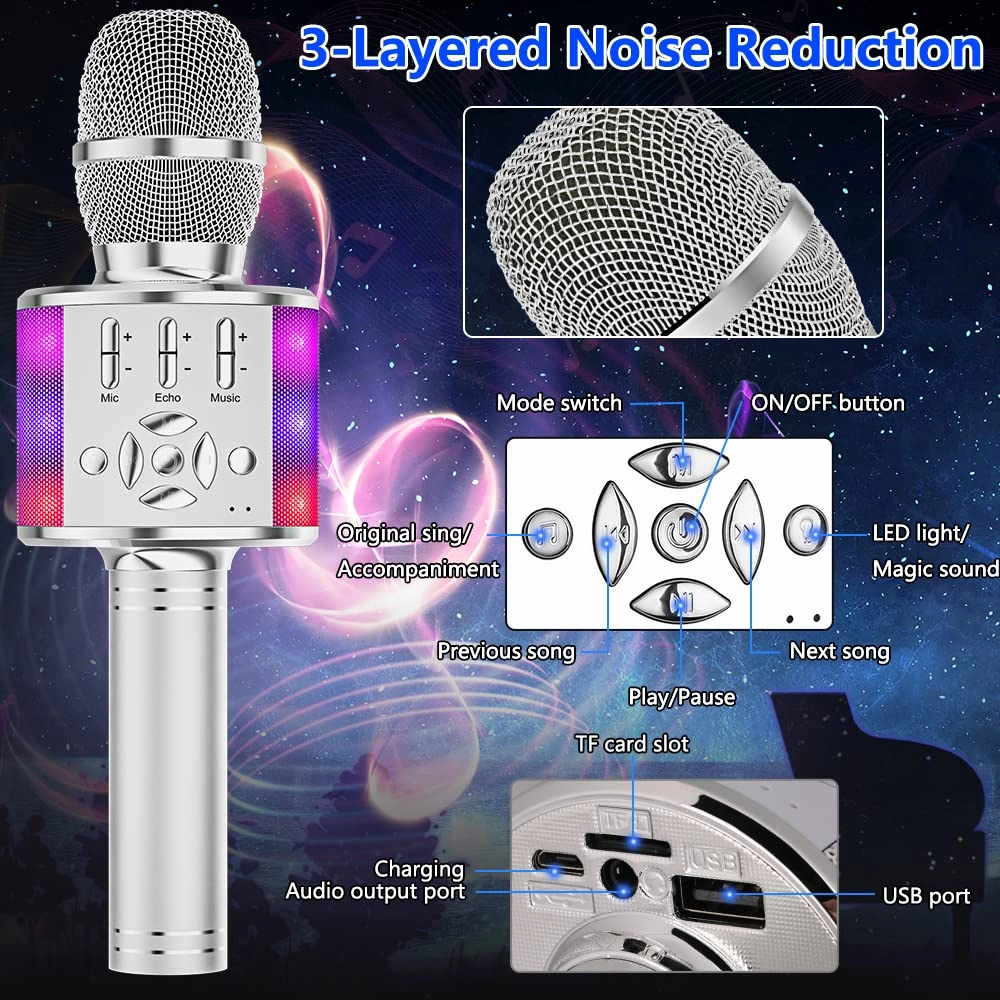 Karaoke Microphone - Handheld Bluetooth