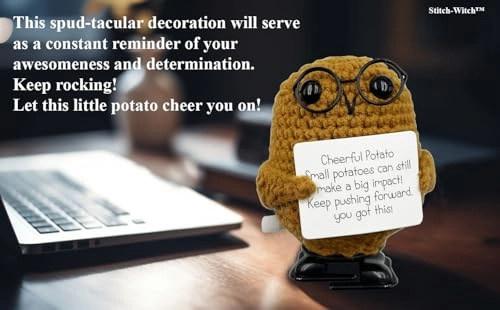 Wind-Up Positive Potato - Glasses Potato Unisex Adult 3.34" x 2.36"x 2"