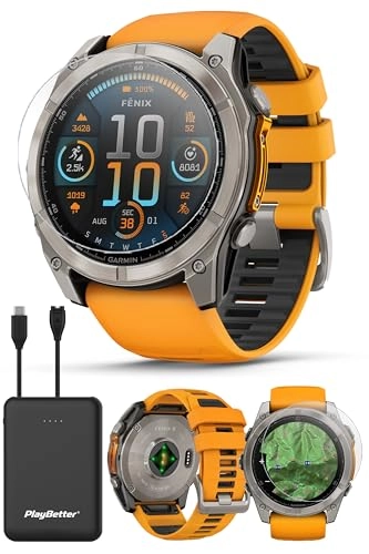 fenix 8 51mm Titanium GPS + Screen Protectors + Z05 - 5000mAh + Charging/Data Cable