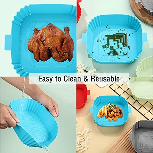 Air Fryer Silicone Pot Square Liners - 2 Cups
