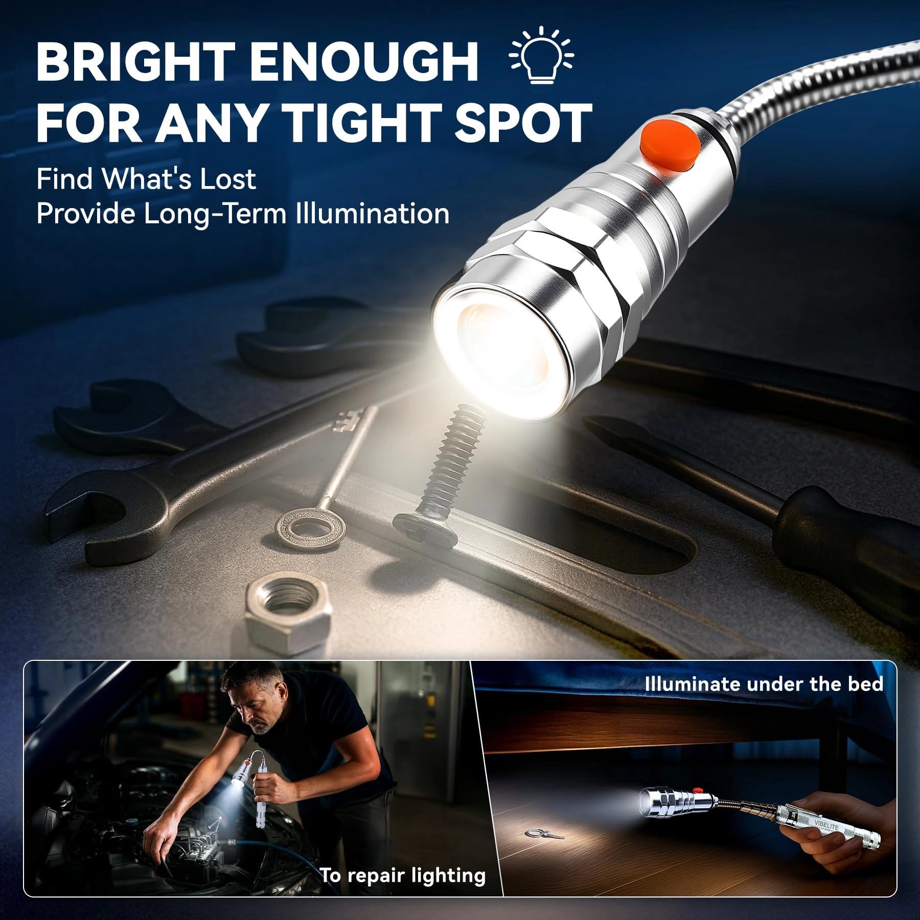 Extendable Magnetic Flashlight - Telescoping Magnet 200lm