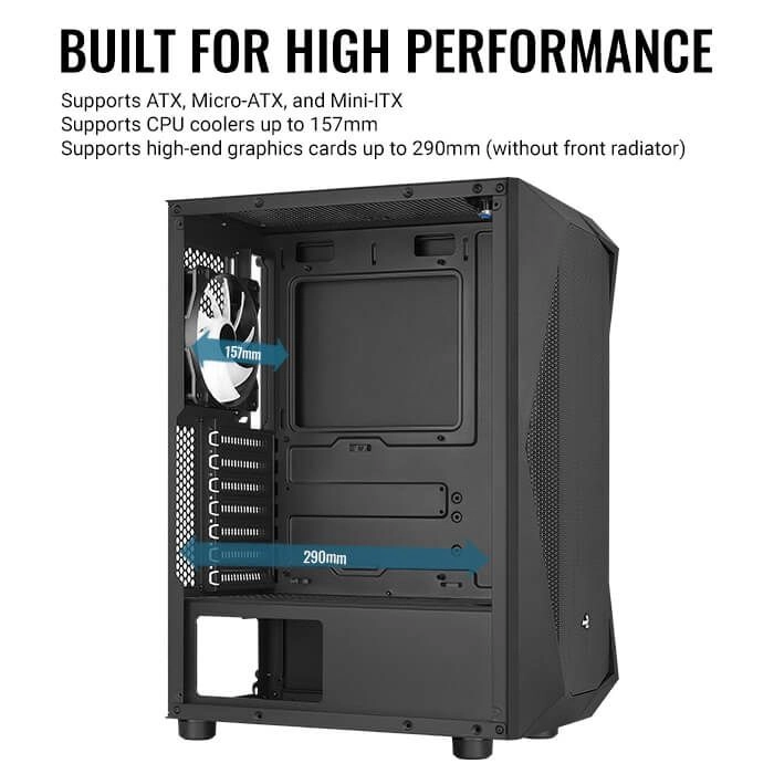 Aero One - full tempered glass side panel mid tower