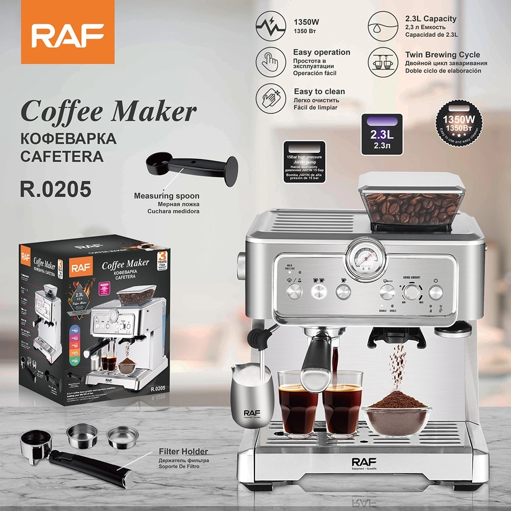 1350W - Grinder & Milk Frother Twin Brewing Cycle