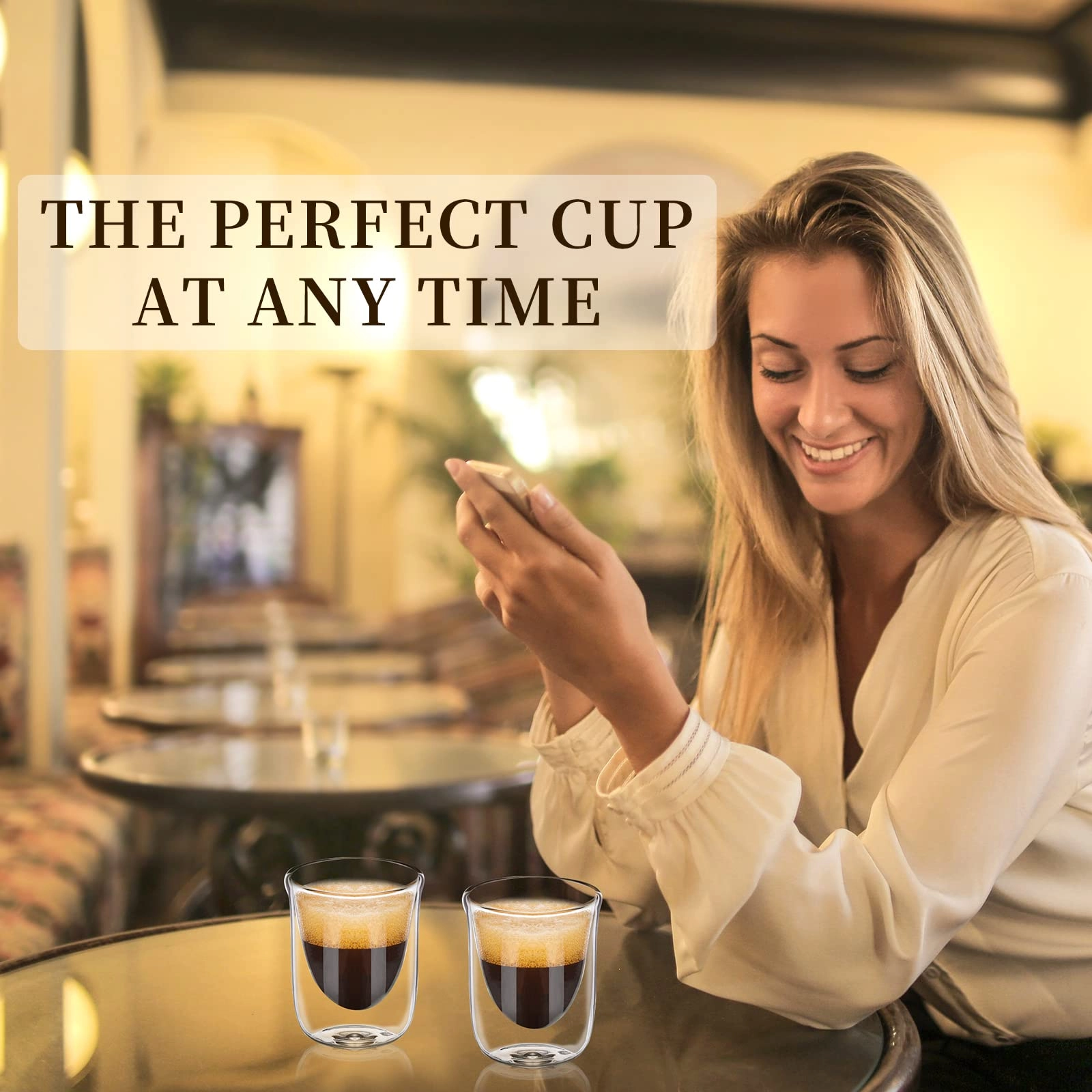 Espresso Cup - 2 pcs Double Walled 80 ml