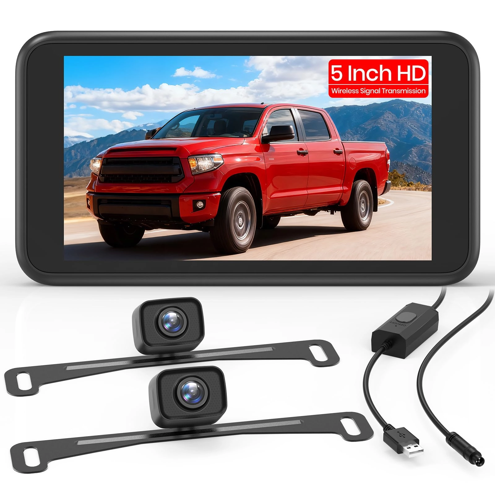 Dual Camera Car Reversing Camera System - Night Vision Wireless 1080p