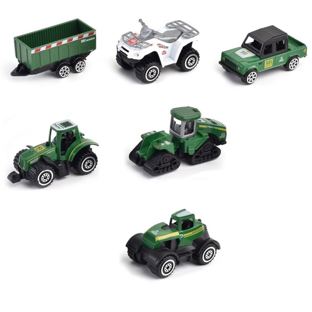 Alloy Sliding Pickup Toy Truck - 6 pcs