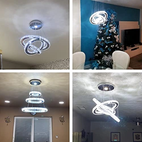 Crystal Ring Chandelier - Cool White (6000K-6500K)