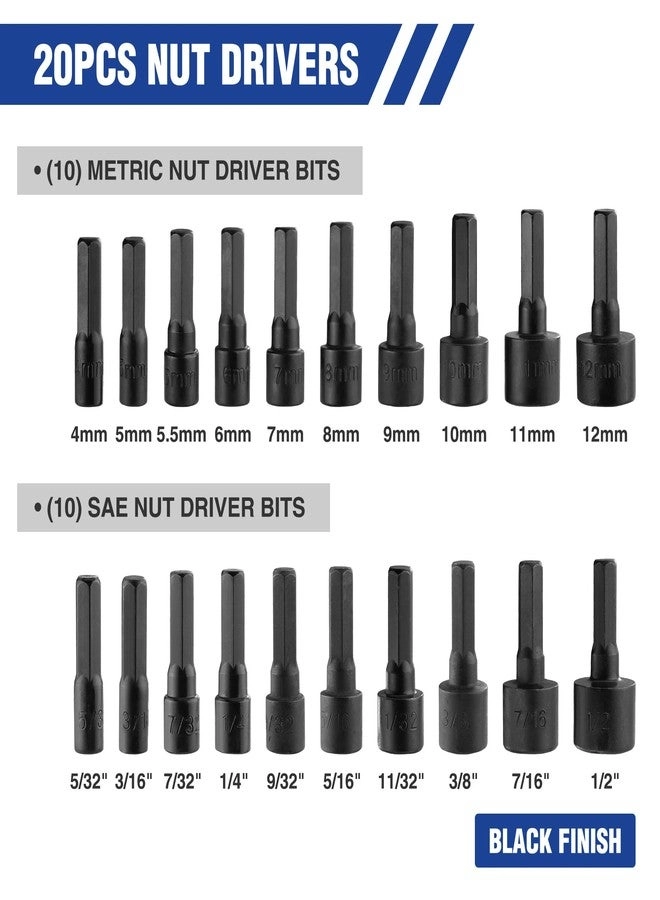 Magnetic Screwdriver Bits & Nut Driver Set - 61PC