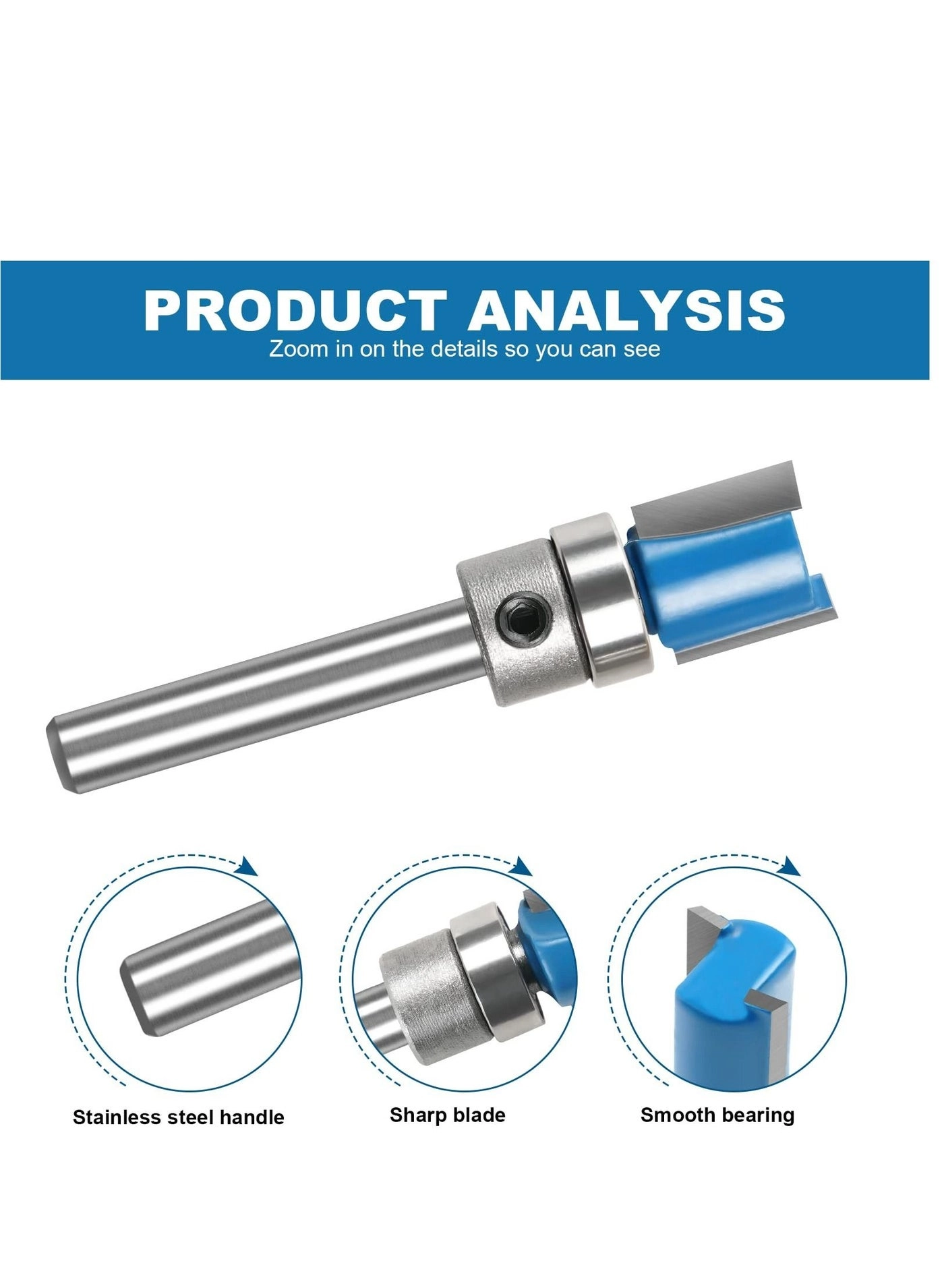 Straight Router Bit Set - 12.7mm 6.35mm 3pcs