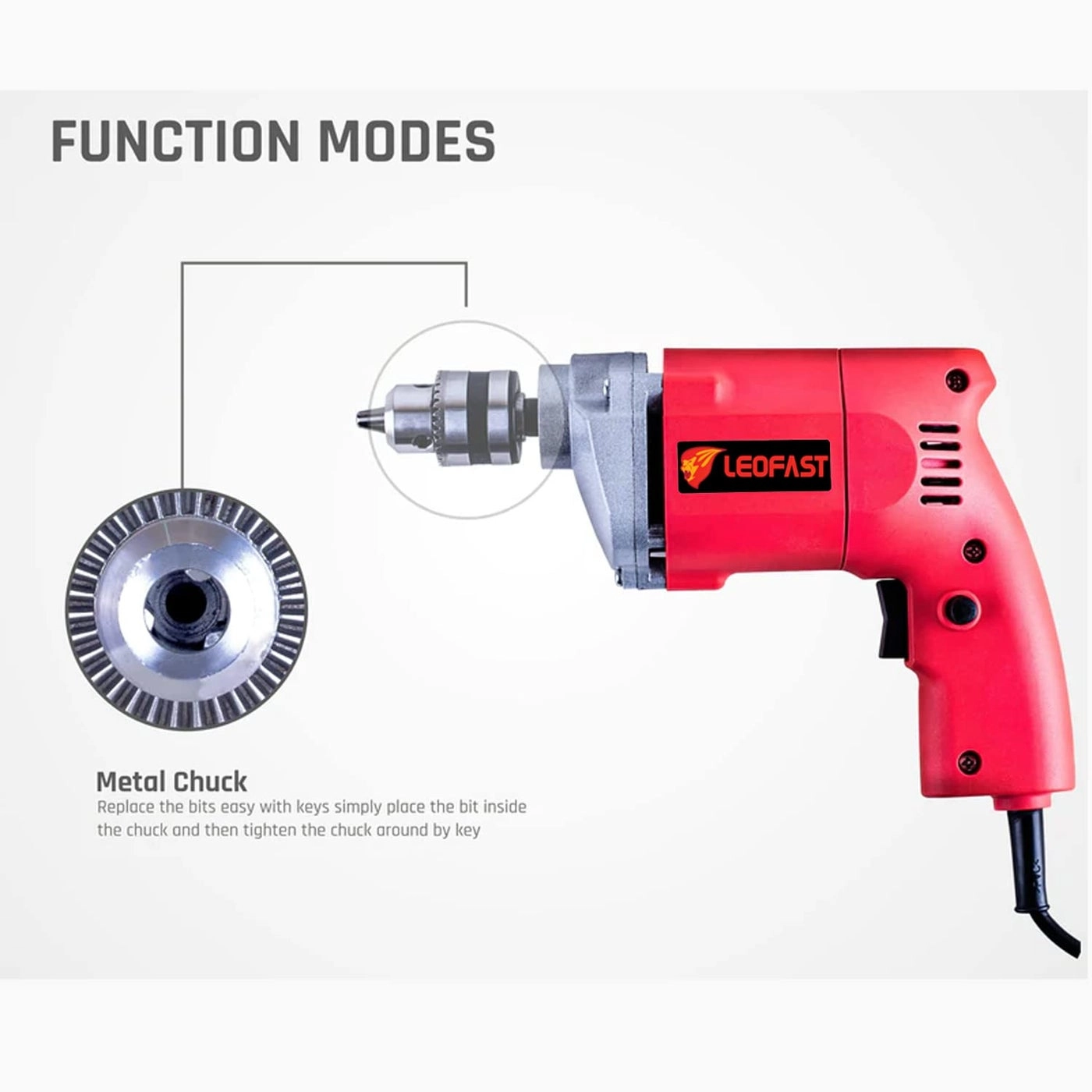 LFT 1201 - Professional Corded 480W 10mm Metal Chuck