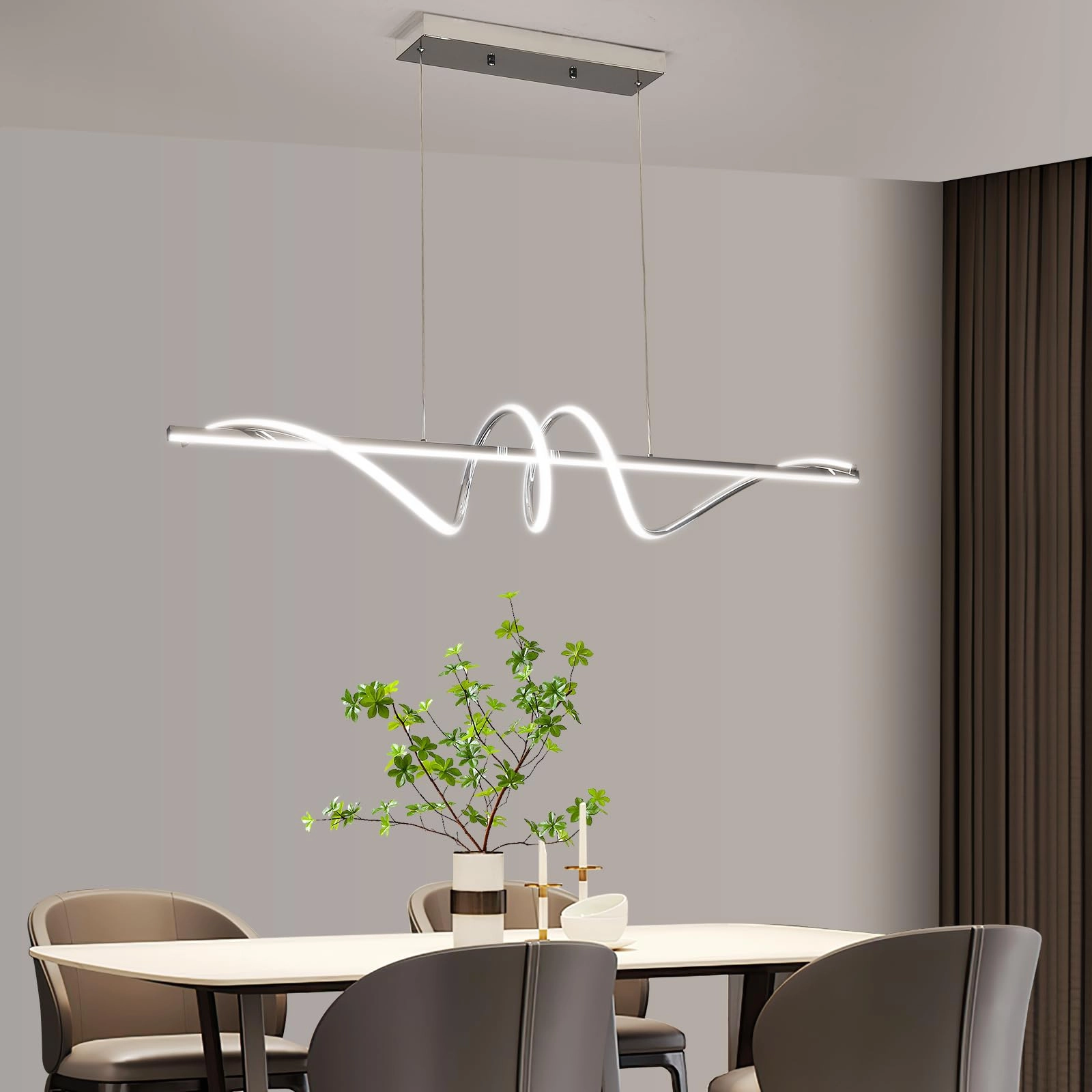 Modern Golden Pendant - 120CM Remote Control Dimmable