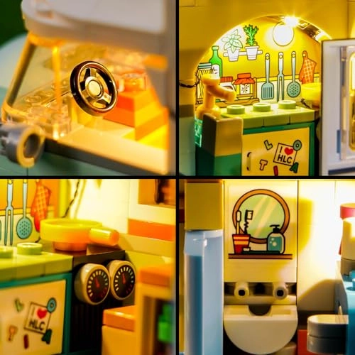 LED Light Set Compatible with Lego Friendship Camper Van Adventure 42663 - 3 light sources USB powered