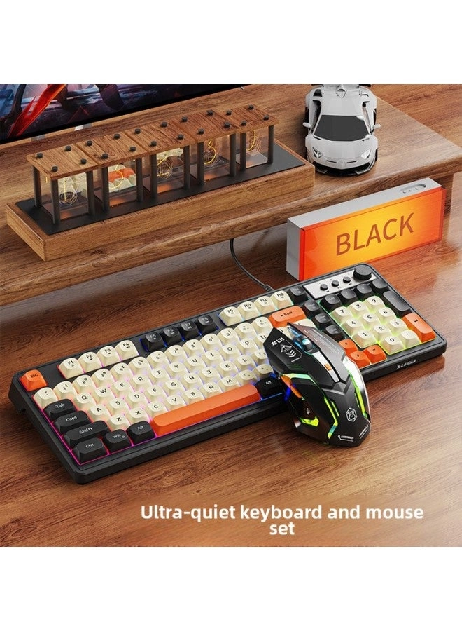 Mechanical Feel Keyboard And Mouse - Wired