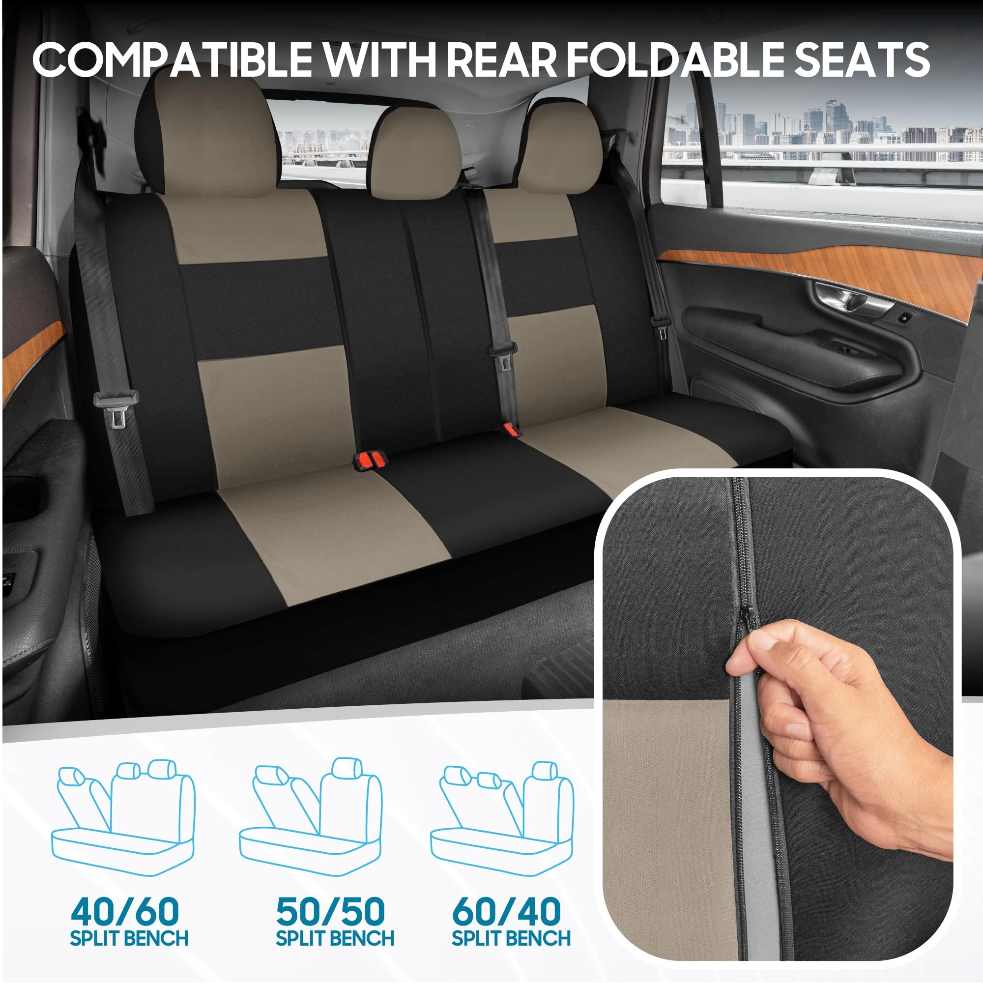 PolyPro Car Seat Covers - Solid Beige Universal Fit