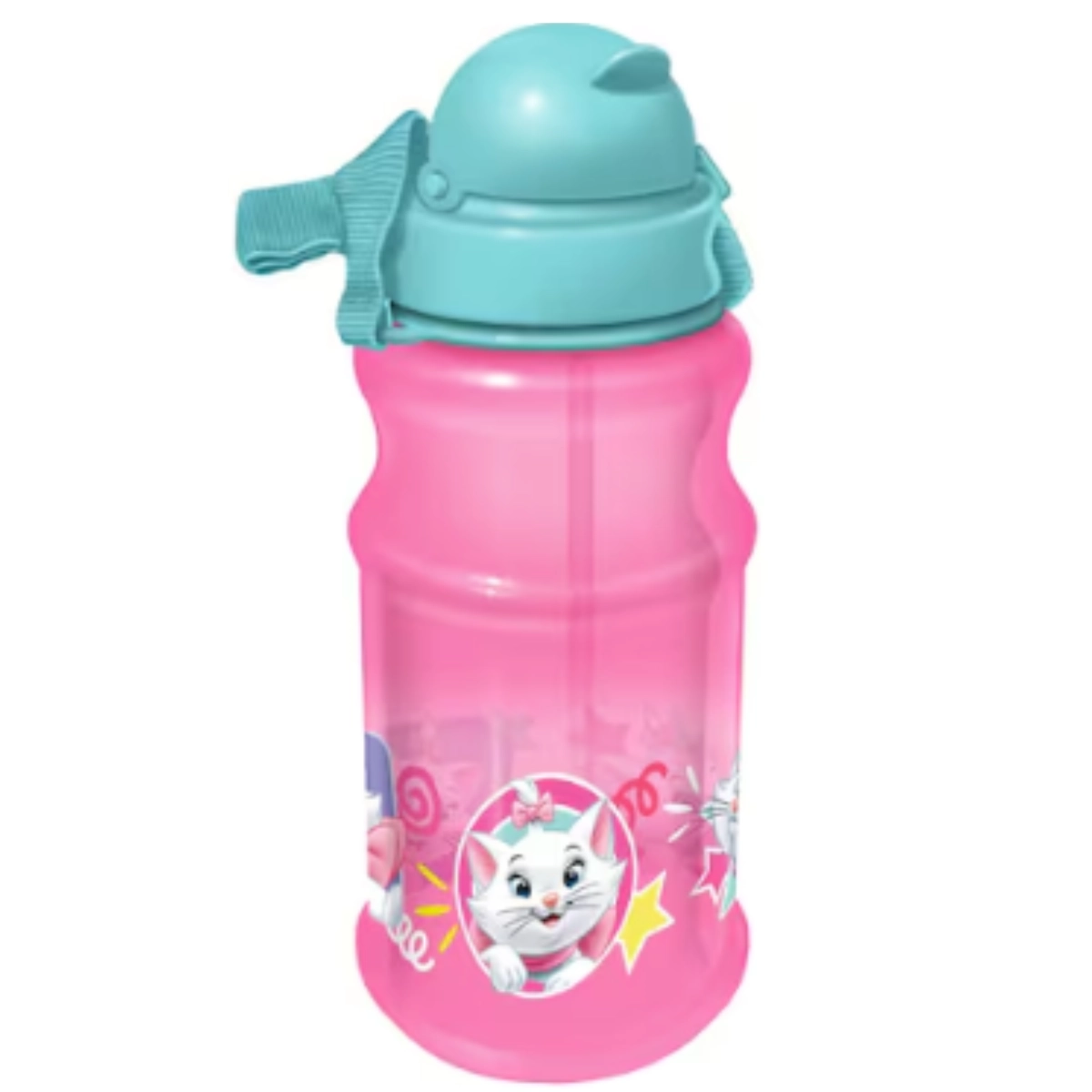 Marie Transparent Water Bottle - 500 ml Flip-top lid