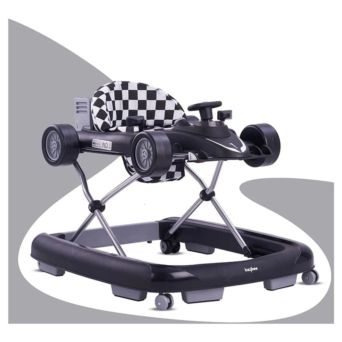 Ryan 4 In 1 Safety Baby Car Walker - Black Music and Lights