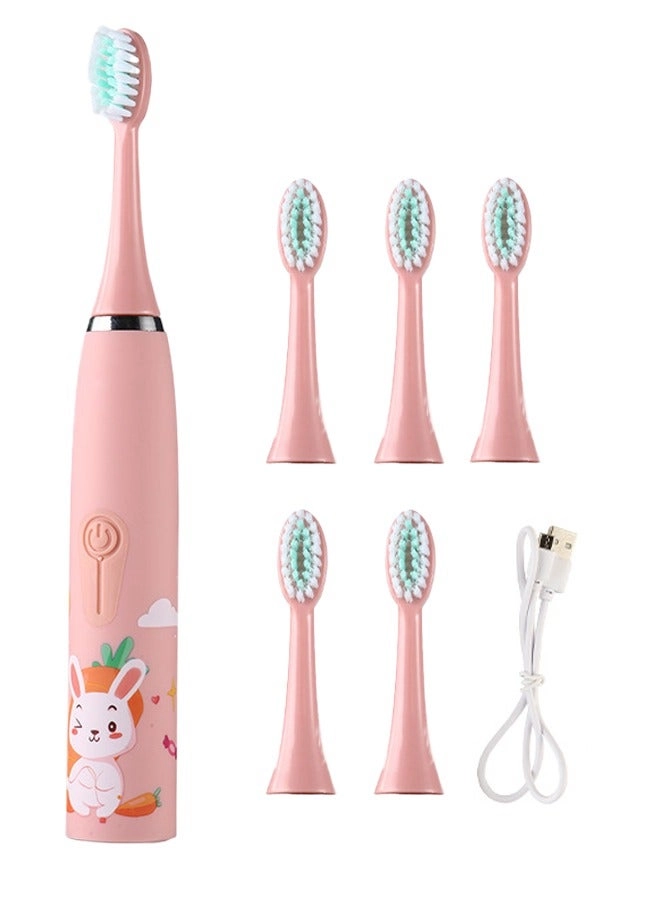 Super ZYouth Kids Rechargeable Electric Toothbrush - 6 Brush Heads Timer USB Rechargeable
