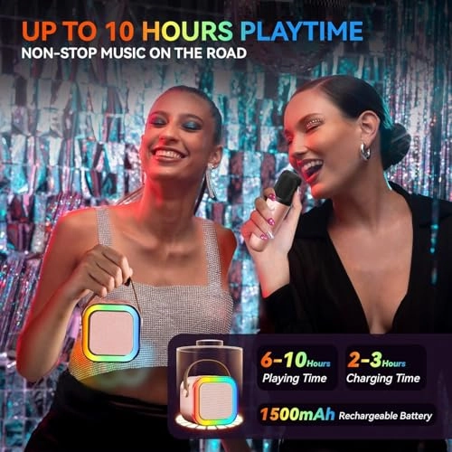 Rechargeable Wireless Mini Portable Bluetooth Karaoke Machine - Multicolor