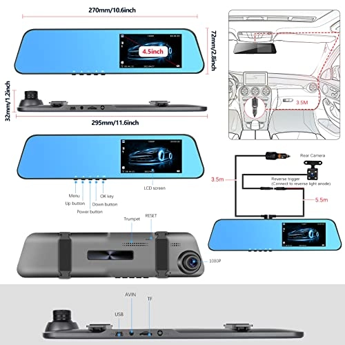 Mirror Dash Cam - 1080P
