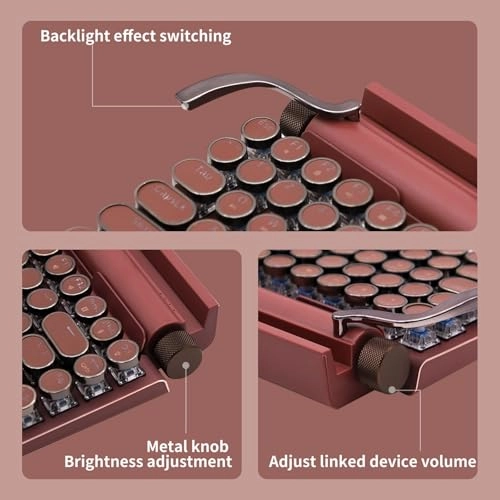 Retro Typewriter-Style Mechanical Keyboard - Wired/Wireless