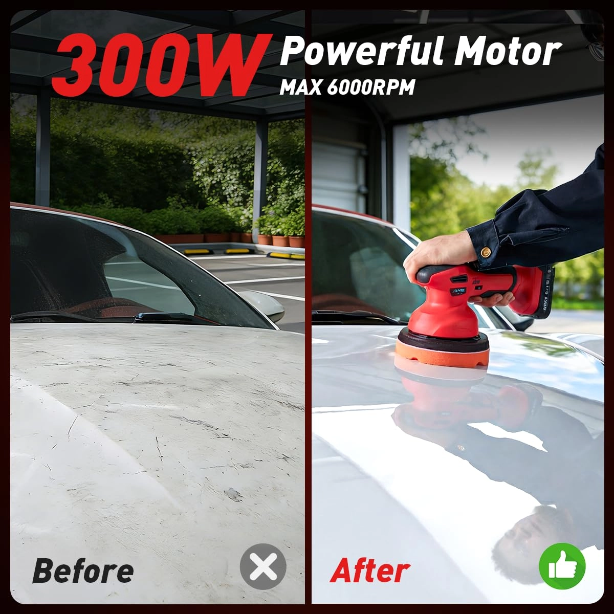 Cordless Car Buffer Polisher - 6 Inch