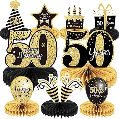 tevxj 50th Birthday decorations - 9 pieces