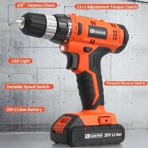 Cordless Drill Set - 2 Amp Hours 20 Volts