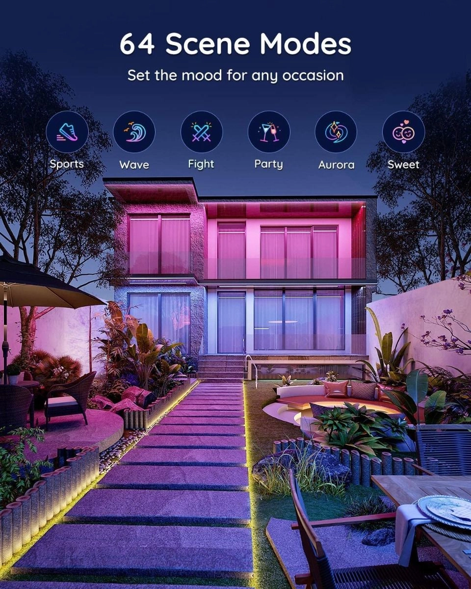 Phantasy Outdoor LED RGBIC Strip Lights - 10 meter