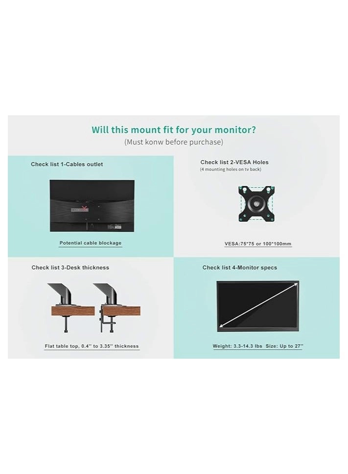 Dual LCD Monitor Desk Mount Stand - 2 27in