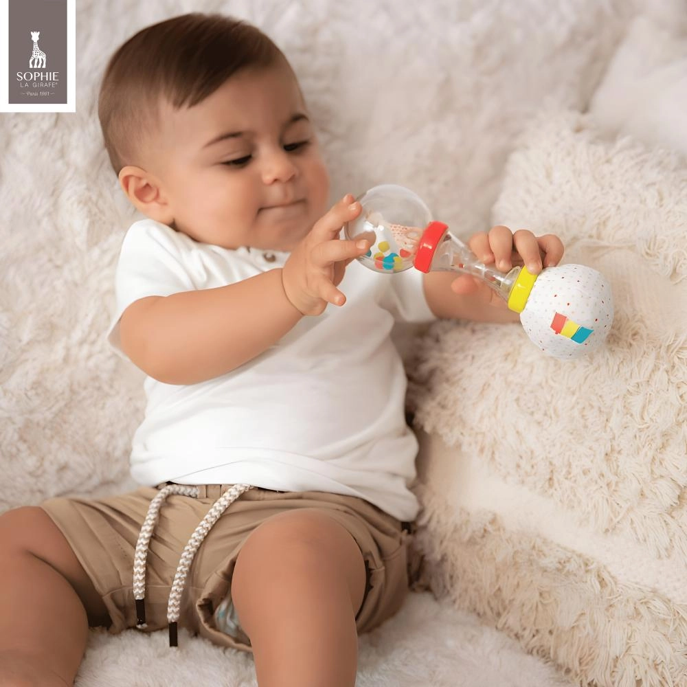 Il Etait Une Fois Soft Maracas Rattle - Suitable for 3 months & above SPFT FABRIC WITH CRINKLY PAPER