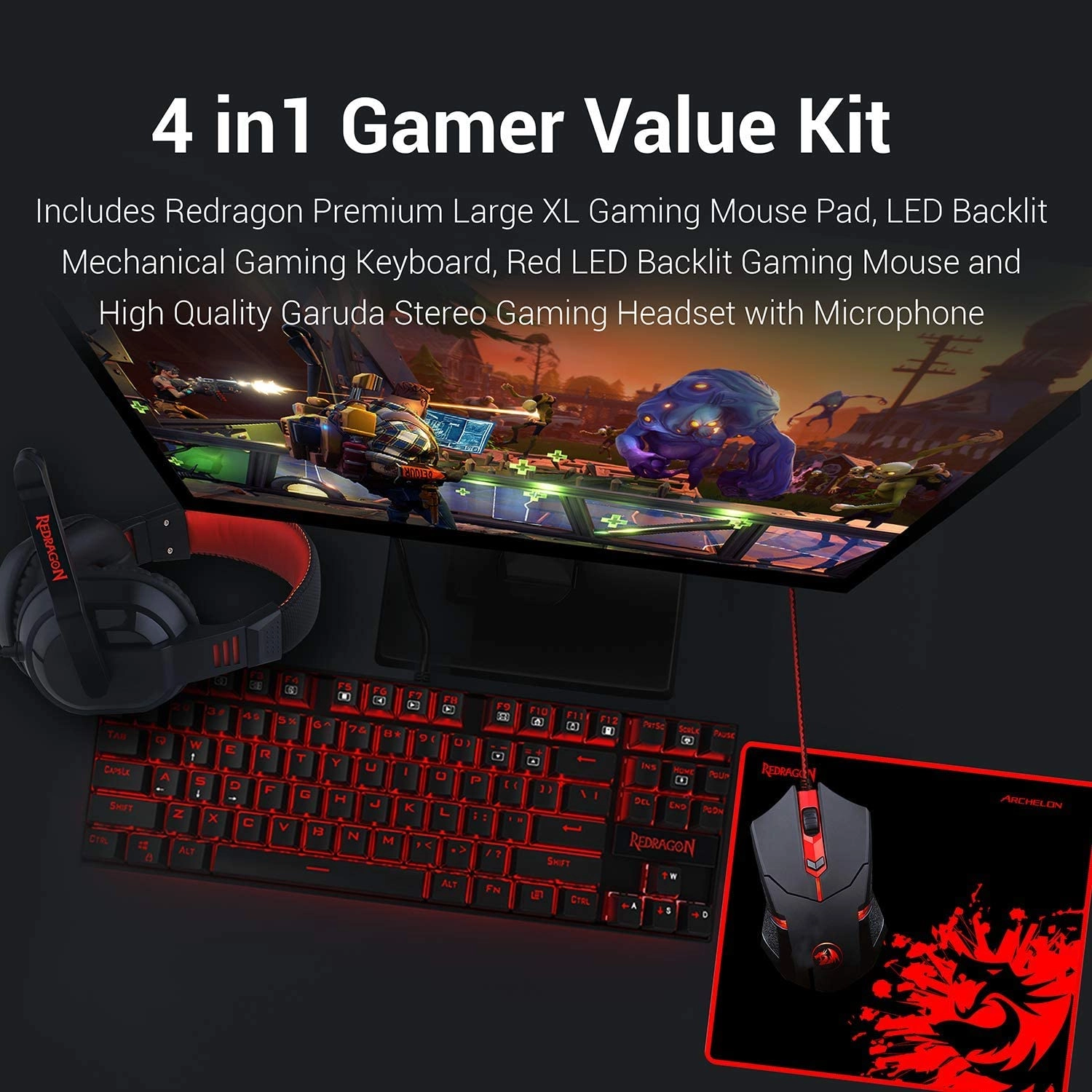 K552-BB-2 + Mouse + Headset + Mouse Pad - Wired