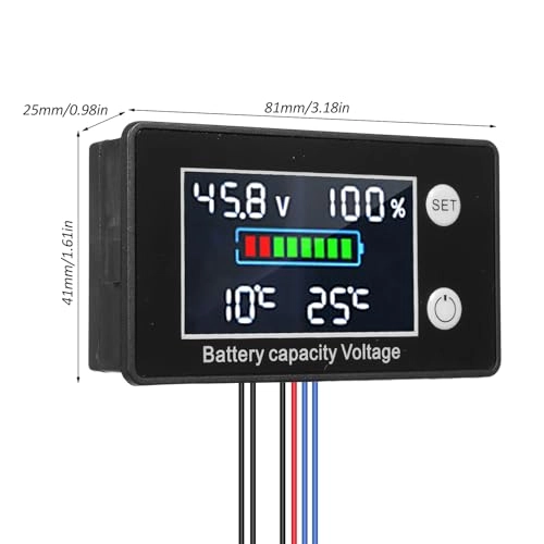 Battery Capacity Voltage Meter - 9V-100V LCD Display