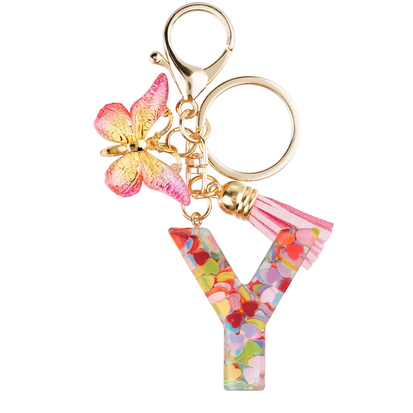 Initial Letter Keychain - Butterfly