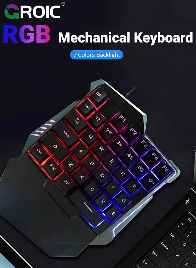 One-Handed RGB Gaming Keyboard + 6D Gaming Mouse