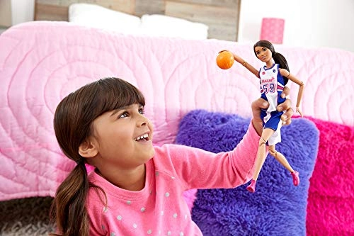 Barbie Made to Move Basketball Player - Brunette 22 Bendable Joints Ages 3+