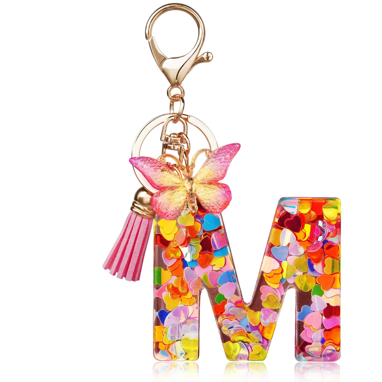 Initial Letter Keychain - Butterfly