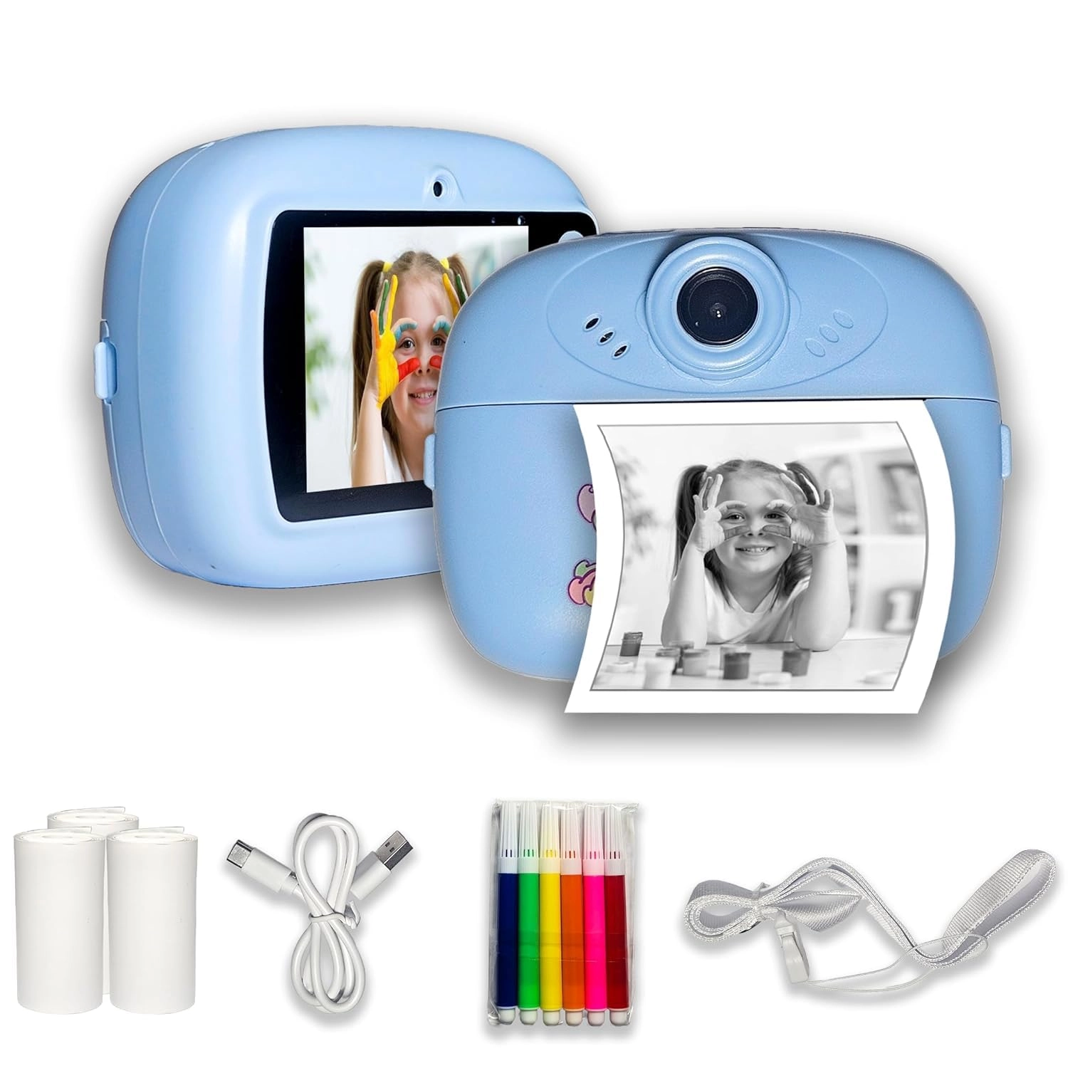 AR VENTURES NEW DELHI INSTANT KIDS CAMERA PRINTER - Inkless Bluetooth 2 Roll Thermal Paper