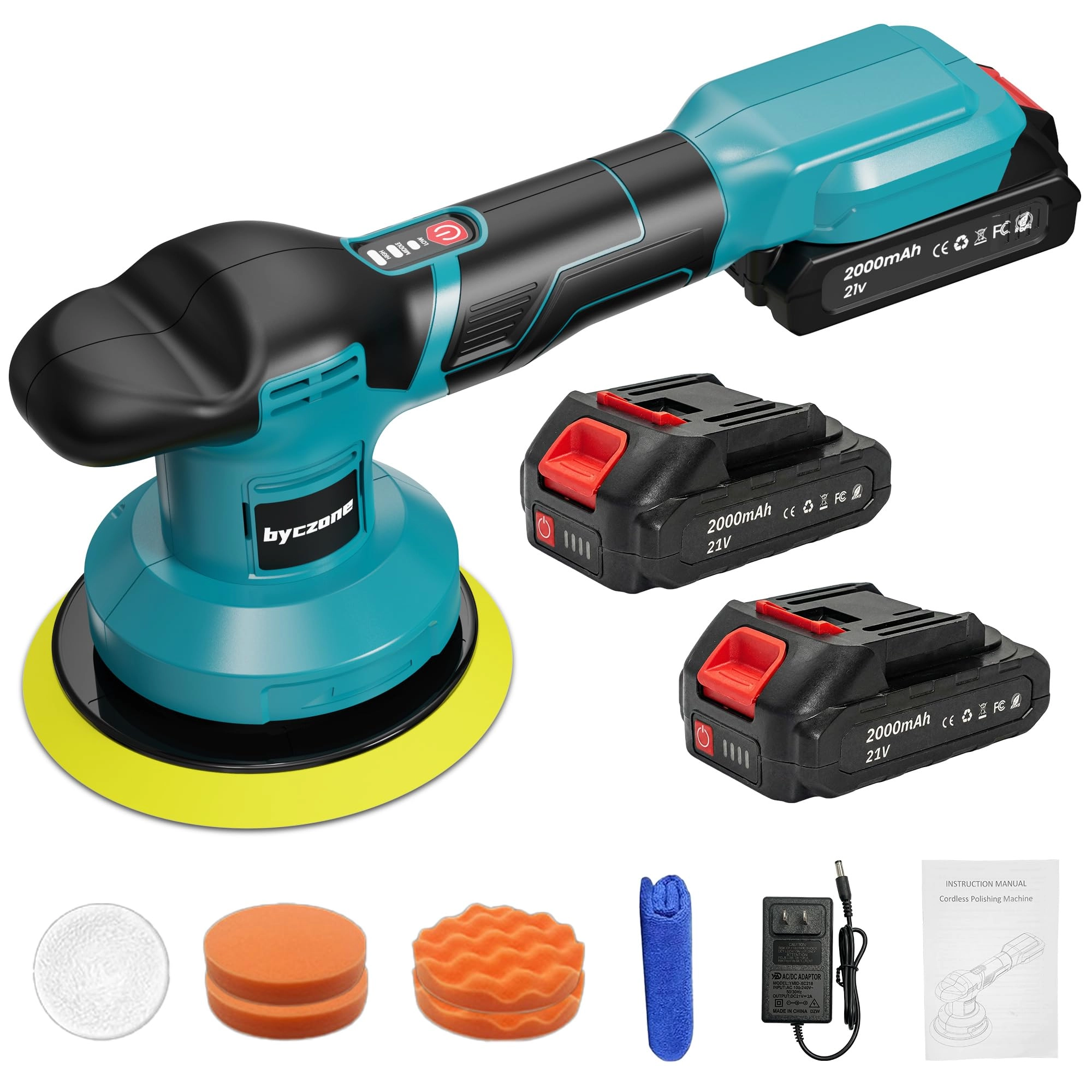 byczone Cordless Car Buffer Polisher - 6 Inch Kit